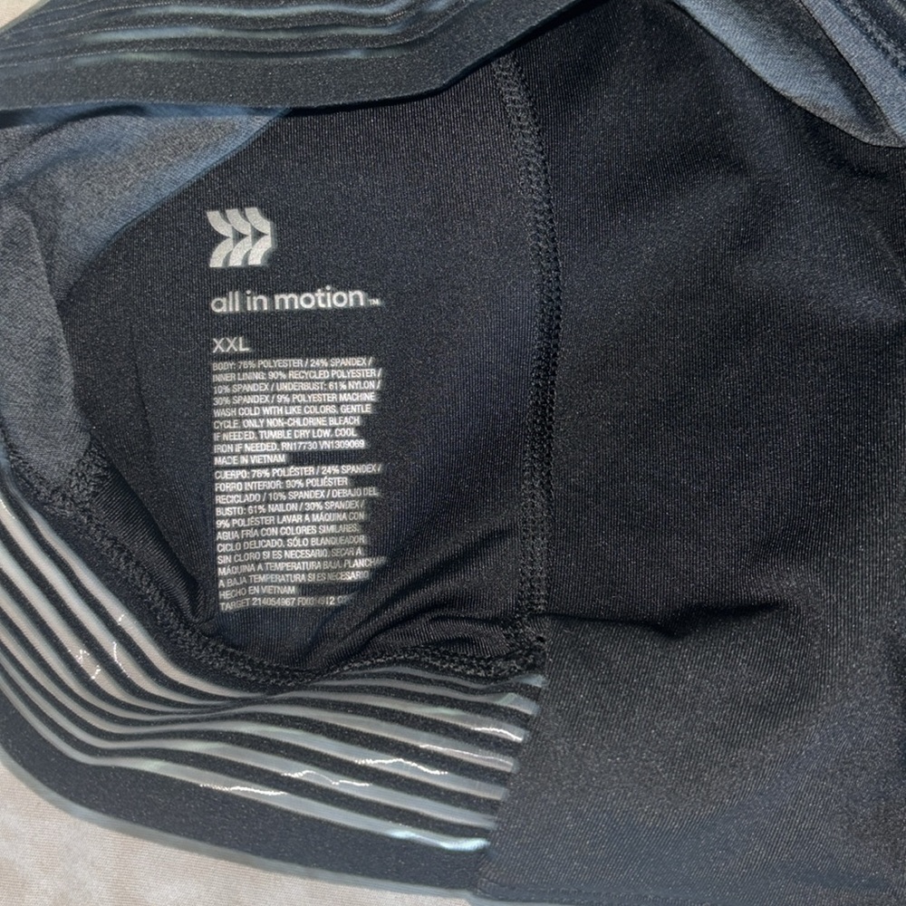 All in Motion Dark Gray Sports Bra -XXL - Picture 5 of 8